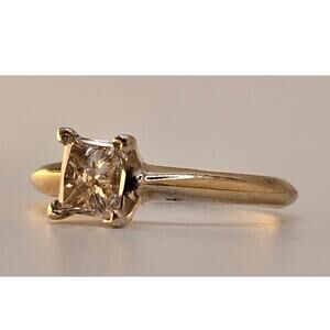 18K WG Solitaire Diamond Ring .65ct, Size 5, 2.2g
